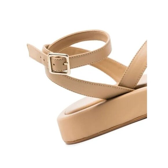 GIA BORGHINI x RHW Plexi Gem Stone Toe Sandals in Taupe 40.5 Womens Wrap Leather - Picture 8 of 15